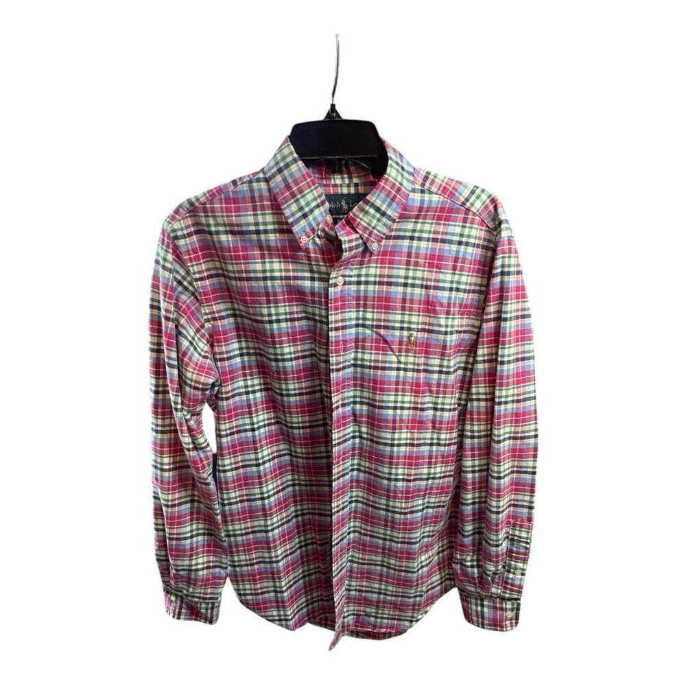 Ralph Lauren Men's Classic Fit Button-Up Dress Shirt Size M Plaid Long Sleeve